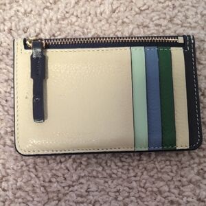 Tory Burch Cream and Green Card Holder
